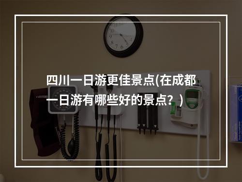 四川一日游更佳景点(在成都一日游有哪些好的景点？)