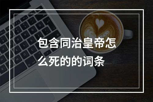 包含同治皇帝怎么死的的词条