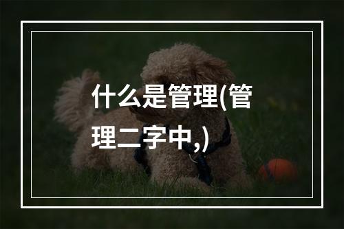 什么是管理(管理二字中,)