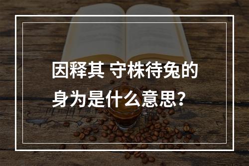 因释其 守株待兔的身为是什么意思？