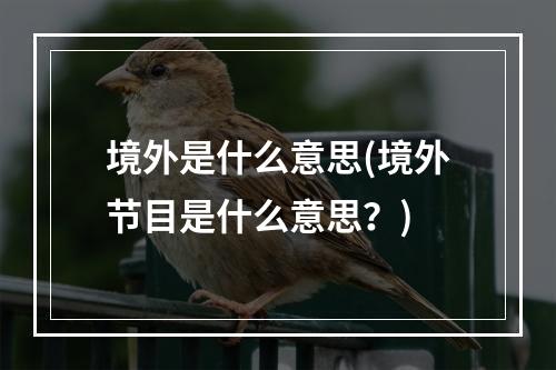 境外是什么意思(境外节目是什么意思？)