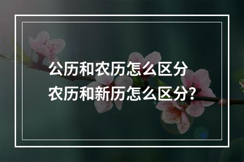 公历和农历怎么区分 农历和新历怎么区分？