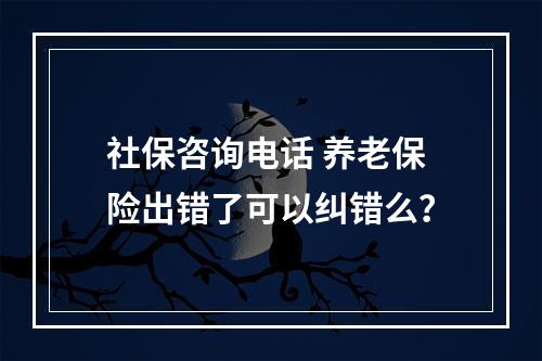 社保咨询电话 养老保险出错了可以纠错么？