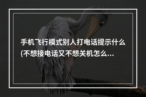 手机飞行模式别人打电话提示什么(不想接电话又不想关机怎么办)