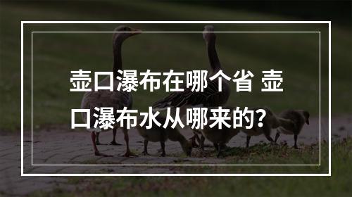 壶口瀑布在哪个省 壶口瀑布水从哪来的？