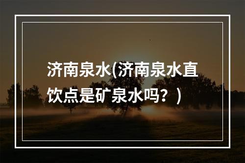 济南泉水(济南泉水直饮点是矿泉水吗？)