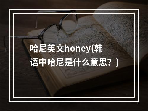 哈尼英文honey(韩语中哈尼是什么意思？)