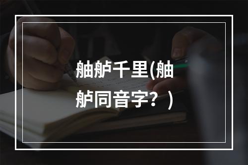 舳舻千里(舳舻同音字？)