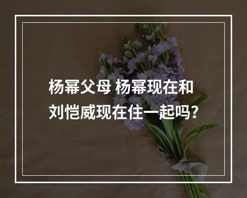 杨幂父母 杨幂现在和刘恺威现在住一起吗？