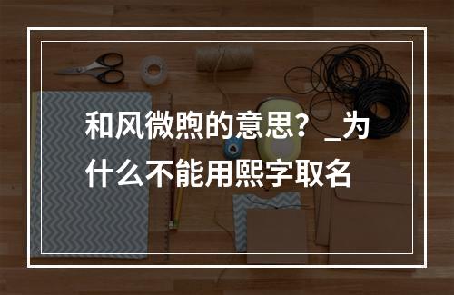 和风微煦的意思？_为什么不能用熙字取名