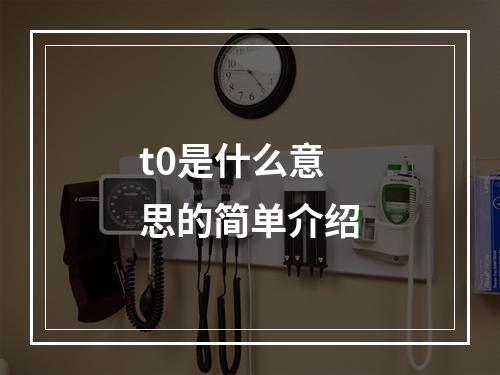 t0是什么意思的简单介绍