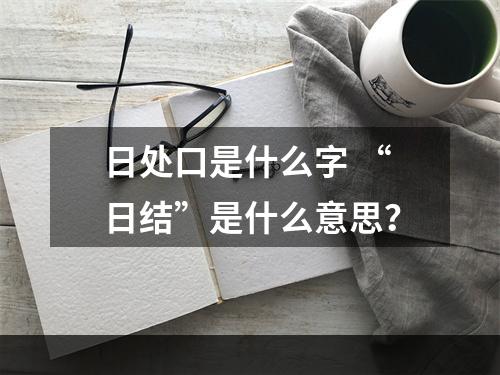 日处口是什么字 “日结”是什么意思？